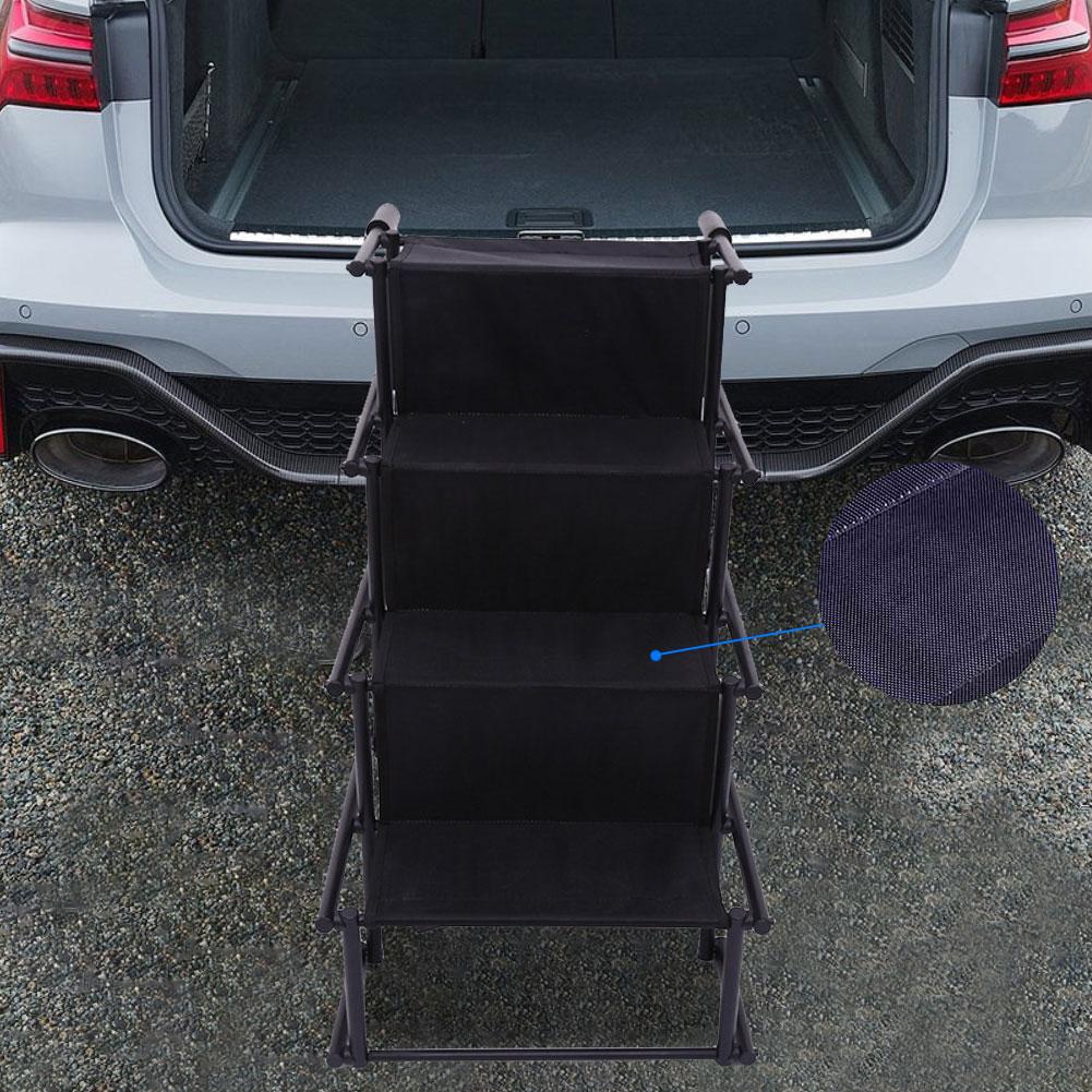 Foldable 4 Steps Pet Ramp Nonslip Lightweight Sturdy Dog Cat Ladder Easy Clean Rubber Base Folding Pet Stairs for Car Pet Mobili