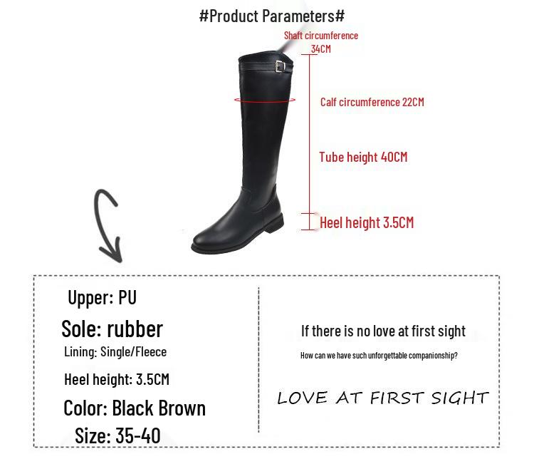 2024 Low-Heel Women's Knee-High Rider Boots with Round-Toe