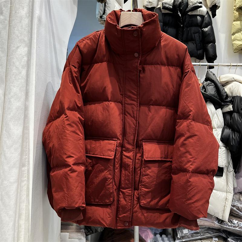 

Европейские товары, воротник-стойка, большой карман, дизайн, чувство свободного и тонкого пуха, 2024, зимняя новая белая куртка из утиного пуха для женщин, прилив average size