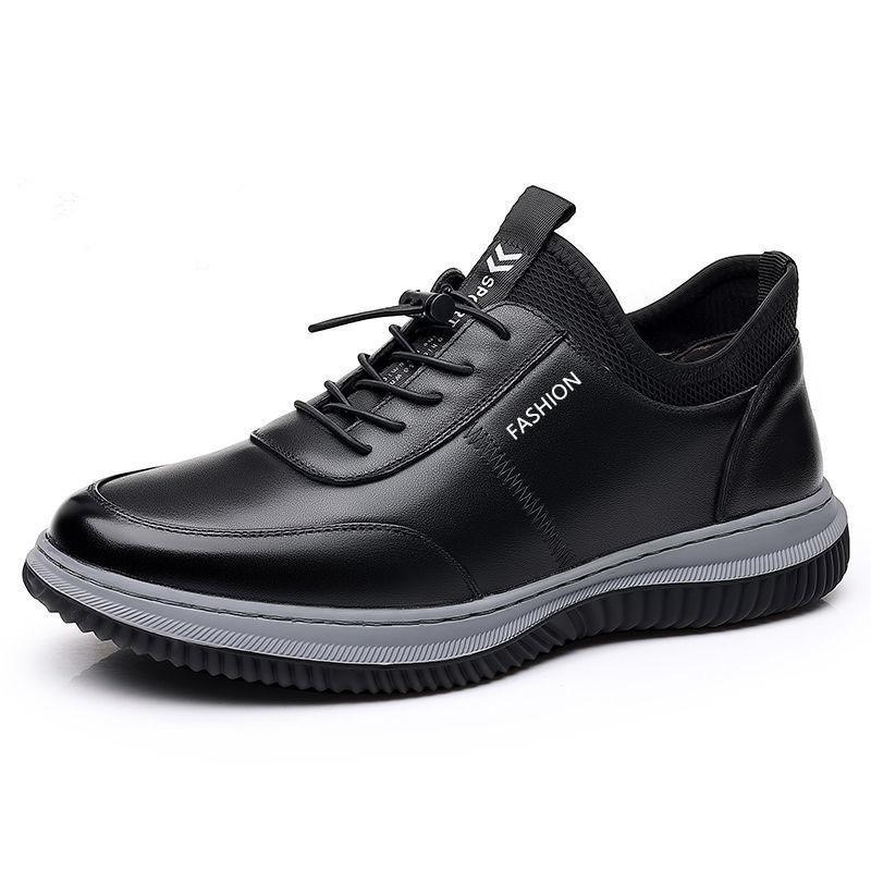Men's Shoes Simple Casual Shoes Breathable Versatile Shoes Velvet Warm Soft Sole Leather Surface Men's Shoes Business Platform Cotton Shoes