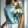 Women's T-Shirts Summer Clothing Floral Graphic O-Neck Short Sleeve Tops Streetwear Oversized Apparel Loose Ladies Tees
