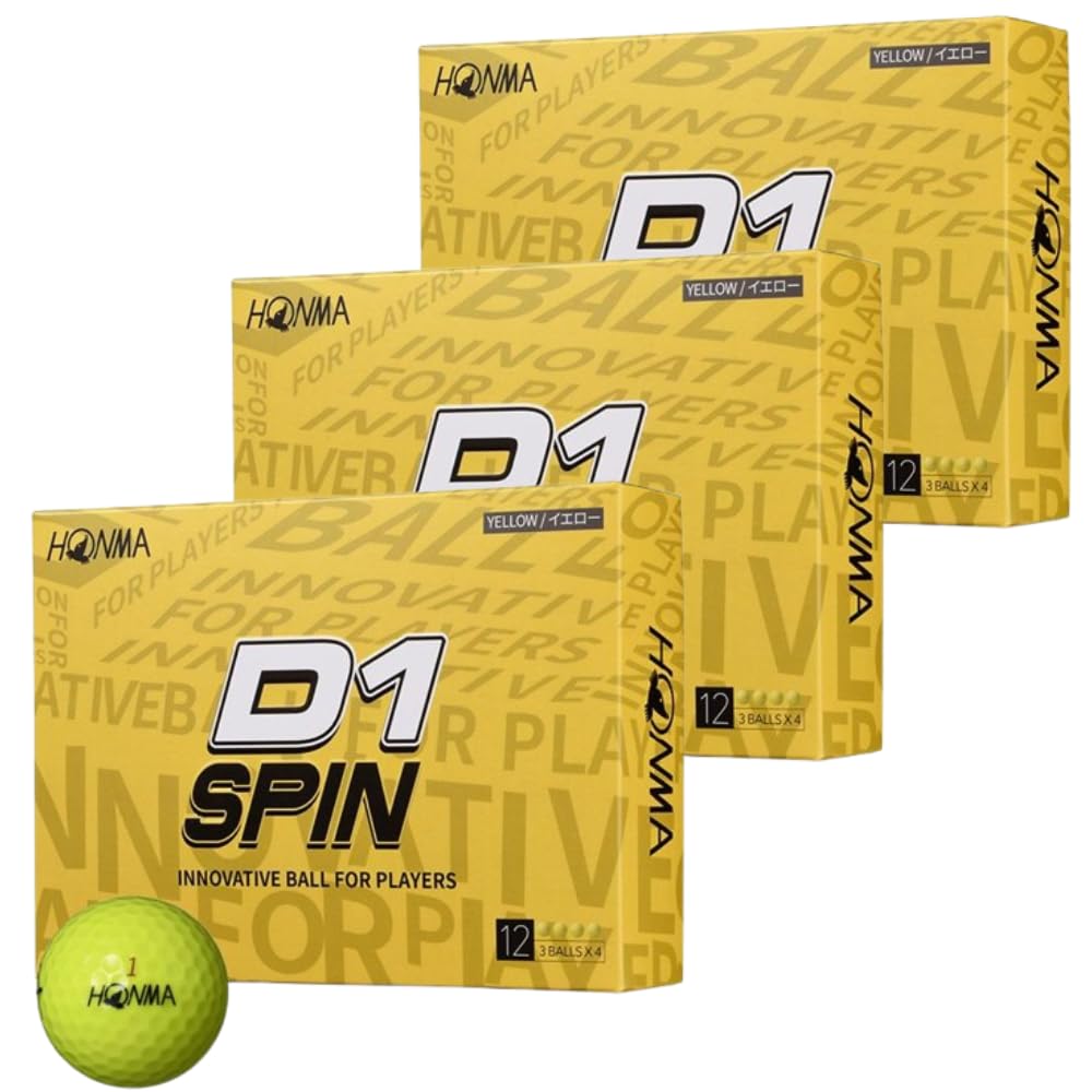 

Honma Golf D1 SPIN Yellow BT2301 2023 3 Dozen with Original Shop Card (36 Balls)