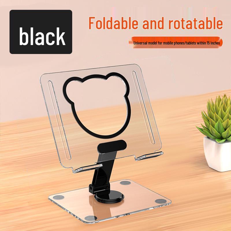 Rotatable Transparent Acrylic Tablet Stand with Adjustable Foldable Base Standard