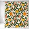 Peach Shower Curtain with Vibrant Cute Bright Colorful Fruit Design, Pink and Orange Home Decorative Fabric Bath Curtain