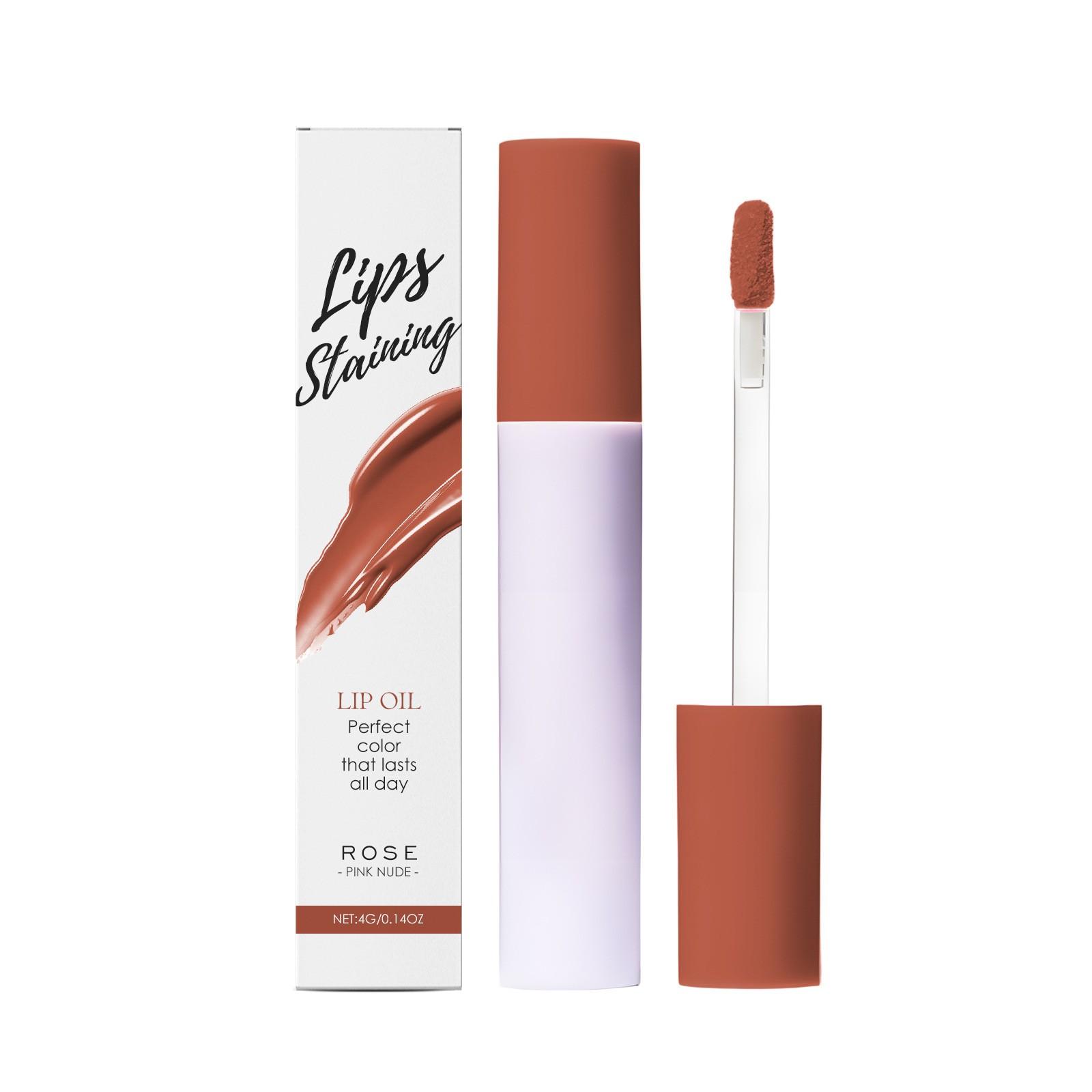 

Tinted Lip Oil Tinted Long-lasting Lip Balm Smooth Application Long-lasting Waterproof Non-stick Cup 4ml One Size