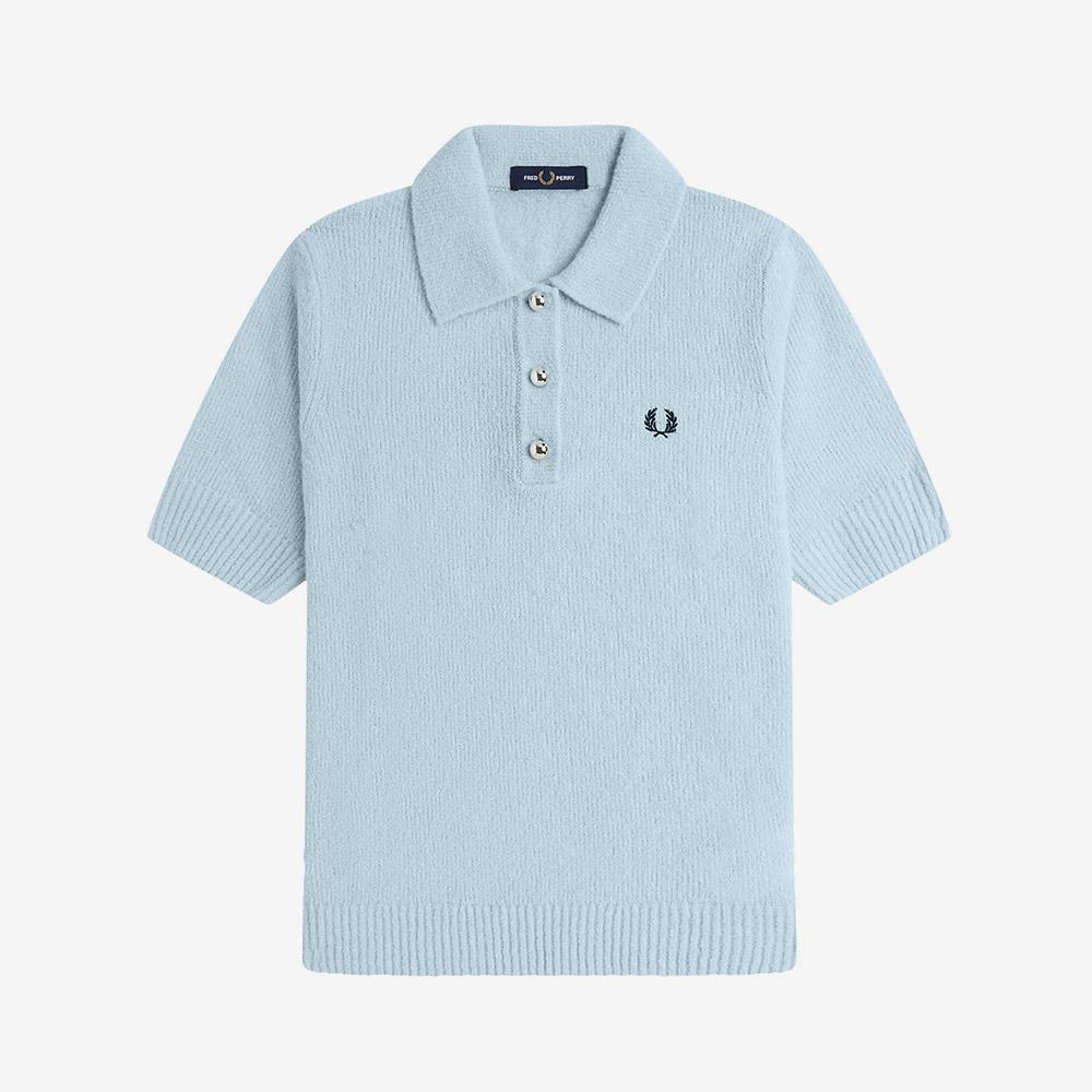 FRED PERRY [Womens] Textured Knit Shirt - Light Ice Afpf2531113-R30