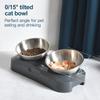 Adjustable Stainless Steel Cat Feeding Bowl Tilted Design Elevated Pet Food Dish Single Bowl Double Bowl Suitable for Cats and Small Pets