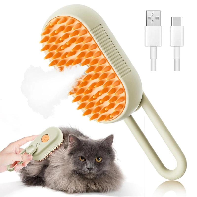 3 In 1 Pet Brush Cat Steam Brush Comb Dog Brush Electric Spray Cat Hair Brushes Massage Pet Grooming Hair Removal Combs