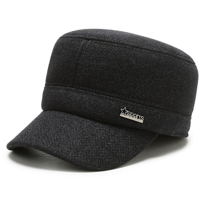 

Шляпа для среднего и пожилого возраста в корейском стиле, плоская шляпа с бархатной подкладкой, для езды на велосипеде, теплая, холодостойкая, хлопковая, с защитой ушей, хлопковая шляпа, шляпа от солнца Adjustable