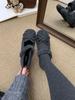 Height-increasing Mary Jane fluffy shoes for women in winter, new fashionable gray woolen single shoes for women, thick-soled velvet cotton shoes f