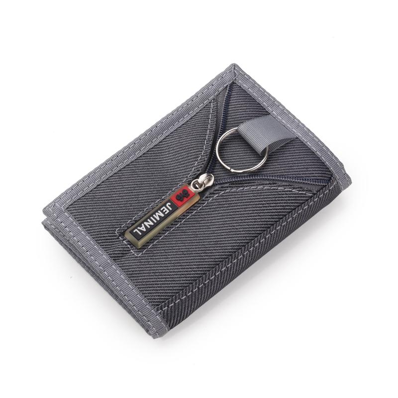 New Creative Canvas Wallet Unisex Multi-purpose Key Ring Zipper Coin Purse Folding Card Holder Bank Credit Card Bag Men's Wallet