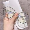 Polygon Brown Anti-Blue Light Myopia Glasses: Korean Style Face-Flattering Frames
