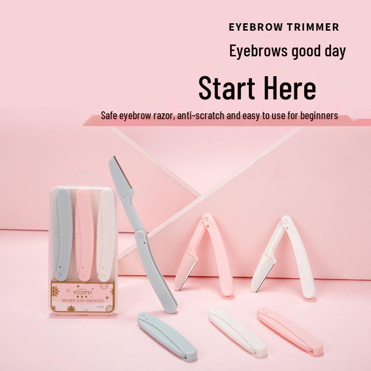 Safe Foldable Eyebrow Razor - Anti-Scratch Shaving & Trimming Tool for Beginners