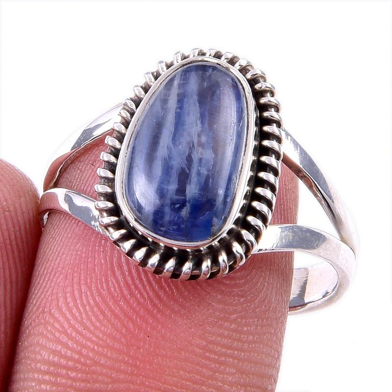 

Natural Kyanite Gemstone Handmade 925 Solid Sterling Silver Gift Ring S.9 i9w96