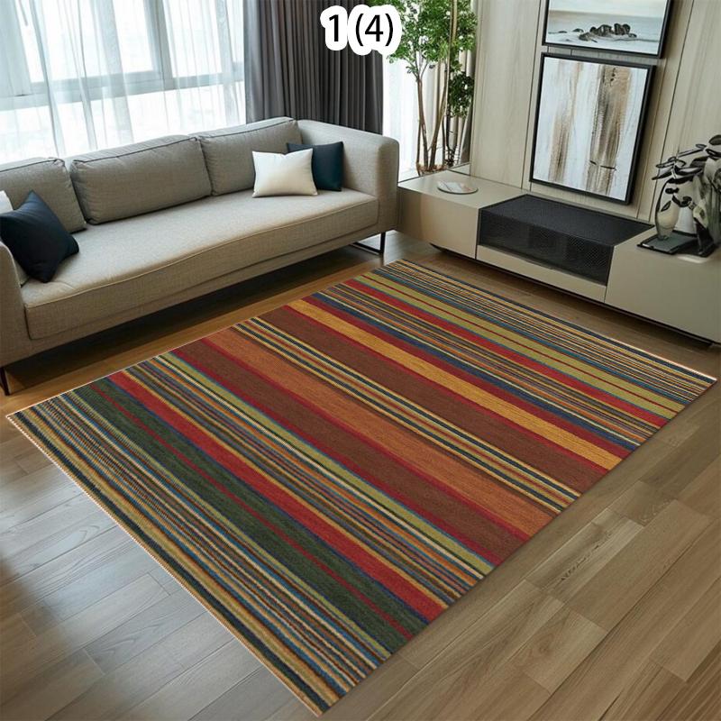 Luxusní moderní barevný pruhovaný měkký koberec pro dekoraci obývacího pokoje, k pohovce, konferenčnímu stolku, koberce do ložnice, salonu, kuchyně, protiskluzové koberce