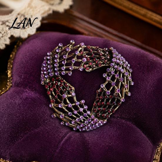 Hollow Loop Brooch Rhinestone Twisting Brooch, Decorative Lapel Pin Clip for Men Women, Sweater Cardigan Coat Suit Jewelry Accessories