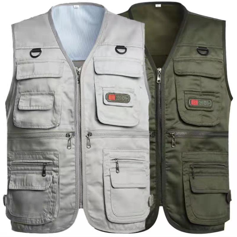 Men's Multi-Season Tactical Mesh Vest with Multi-Pockets for Fishing and Leisure