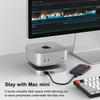 Qwiizlab 40Gbps Mac Mini Pro Stand Hub with USB4 NVMe SSD Enclosure Host 3 Audio PCIe Support Up To 8TB Thunderbolt Support M4/M4 USB-C USB-A 2.0