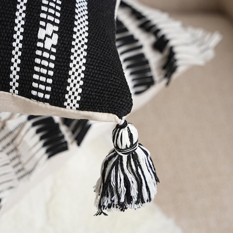 Pillowcase Geometric Jacquard Pillow Cover Cotton Washable Fabric Cushion Cover 45x45cm Living Room Decoration