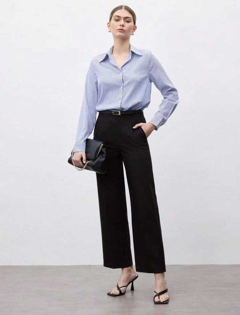 2025 Women's Striped Long-Sleeve Single-Breasted Casual Fashion Shirt
