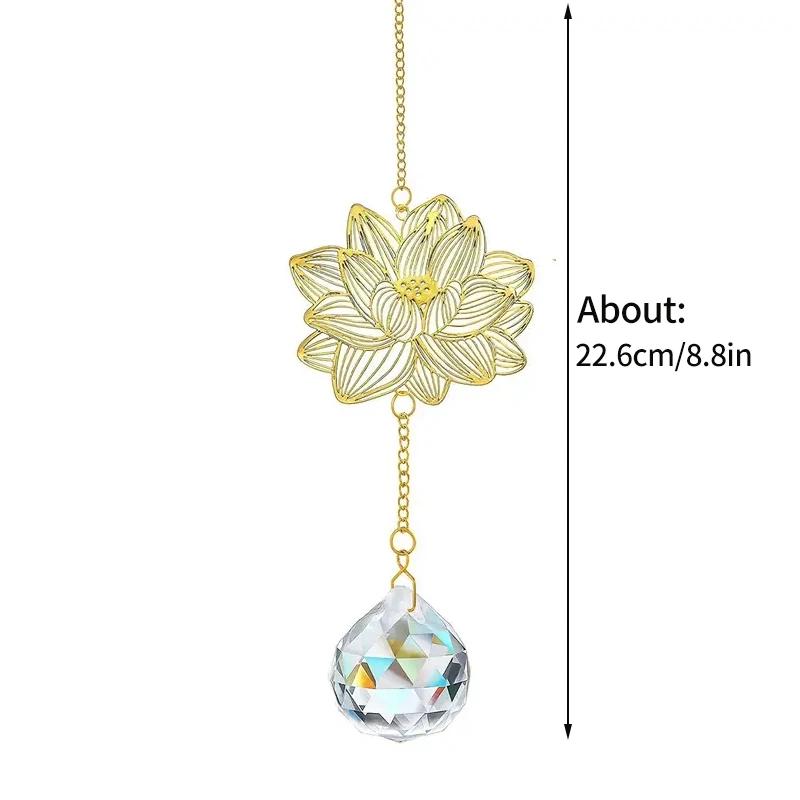 Crystal Sun Catcher Hanging Pendant Wind Chimes Chakra Artificial Agate Raw Stone Crystal Stained Glass Home Window Decoration