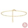 ORSA JEWELS 14K Gold 1,2 mm Italienische Cubanische Kette Fußkettchen für Damen 925 Sterling Silber Feines Sommer Strand Fußarmband Fußkettchen SA43