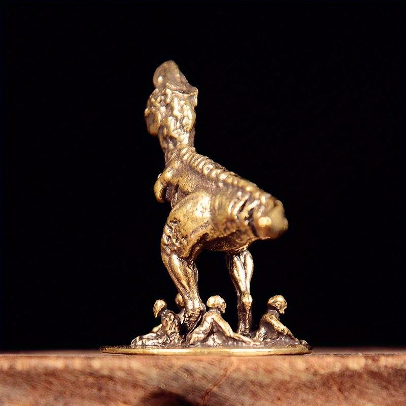 Solid Brass Dinosaur Desktop Tea Pet Office Desk Ornament Creative Dinosaur World Model Craft Mini Ornament