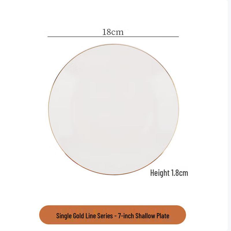 Taishun Gold Rim Ceramic Dinner Plate