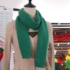 Keep Warm Solid Color Scarf Long Wool Shawl Retro Knitted Scarves  Autumn Winter