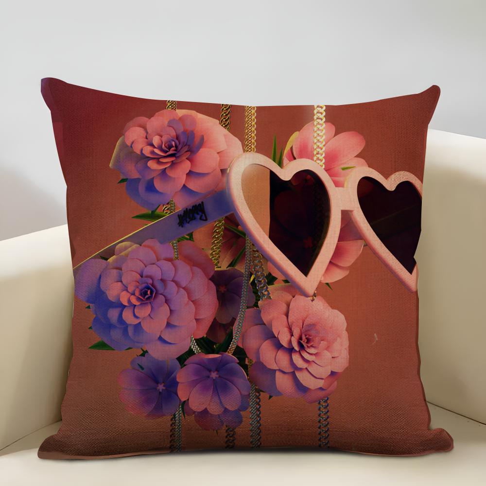 Raye Album Cushion Cover Household Decoration Linen Sofa Cushion Cover: Skin-Friendly & Breathable with Invisible Zipper
