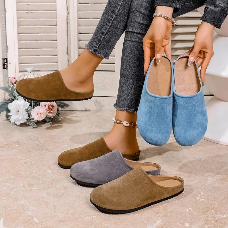 Mode Damen Schuhe 2025 Marke Geschlossene Zehen Damen Hausschuhe Mode Outdoor Casual Neu Übergröße Bestseller Bequeme Flache Hausschuhe