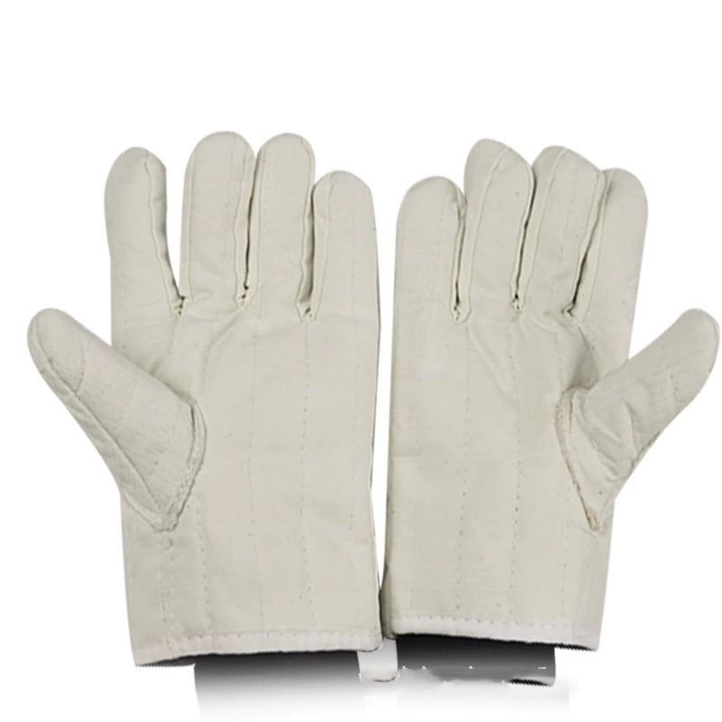 Thickened Anti-slip Canvas Welding Gloves - White Shell, Wear-resistant for Work & Handling