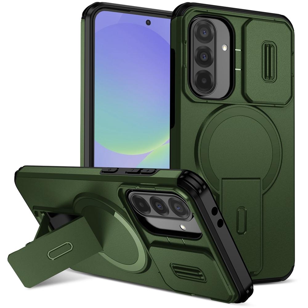 Luksusowe Magnetyczne Bezprzewodowe Ładowanie Etui Magsafe dla Samsunga Galaxy A16 A26 A36 A56 A17 5G Wstrząsoodporny Uchwyt Stojak Pokrowiec