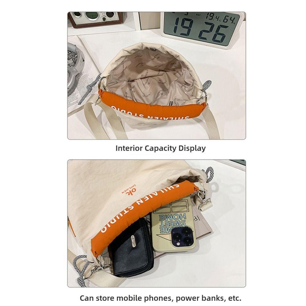 French Styl Soft Cloth Shoulder Bag With Handle Drawstring Crossbody Bag Underarm Pouch Handbag Casual Outing