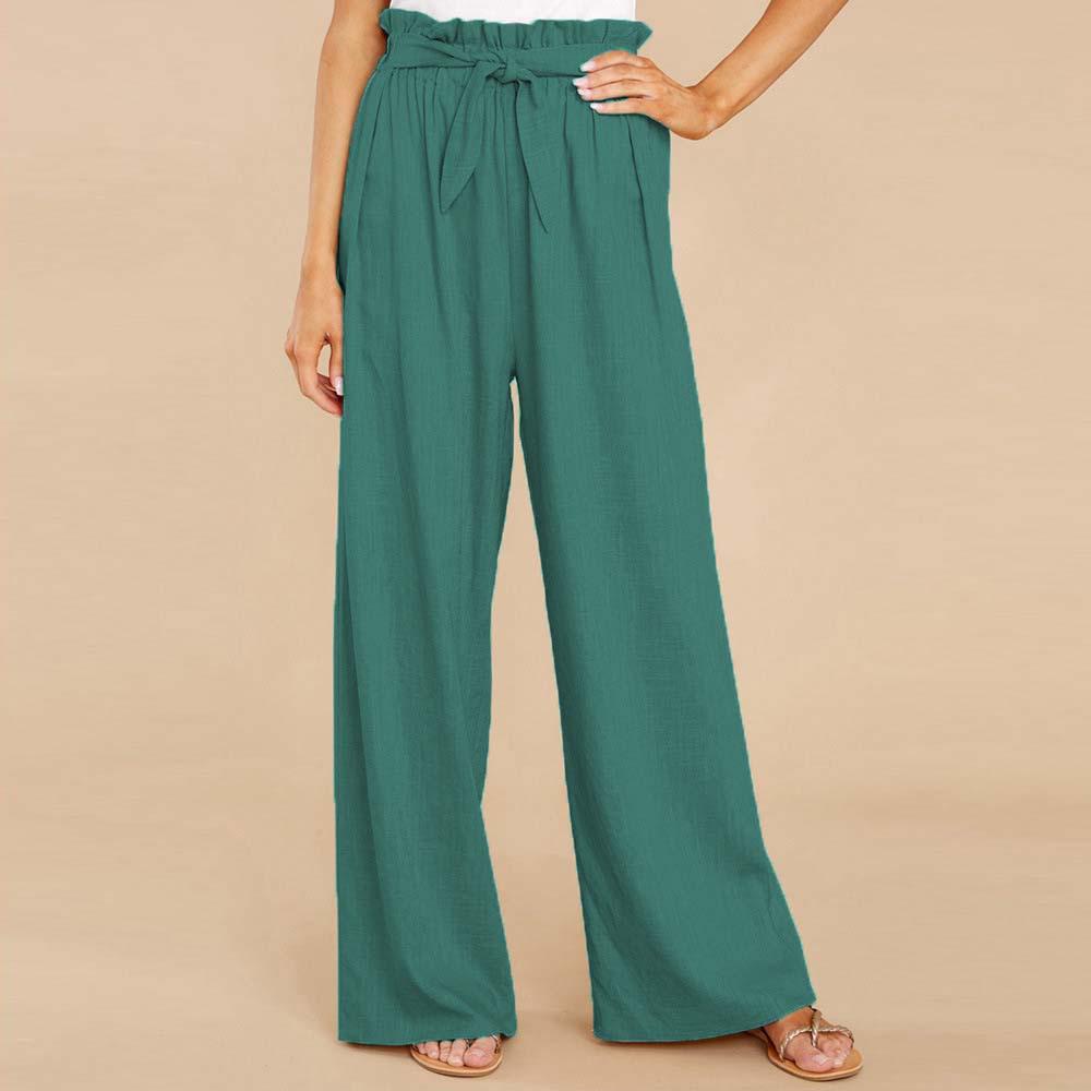2024 Women’s European & American Plus Size Loose Cotton Linen Casual Long Pants