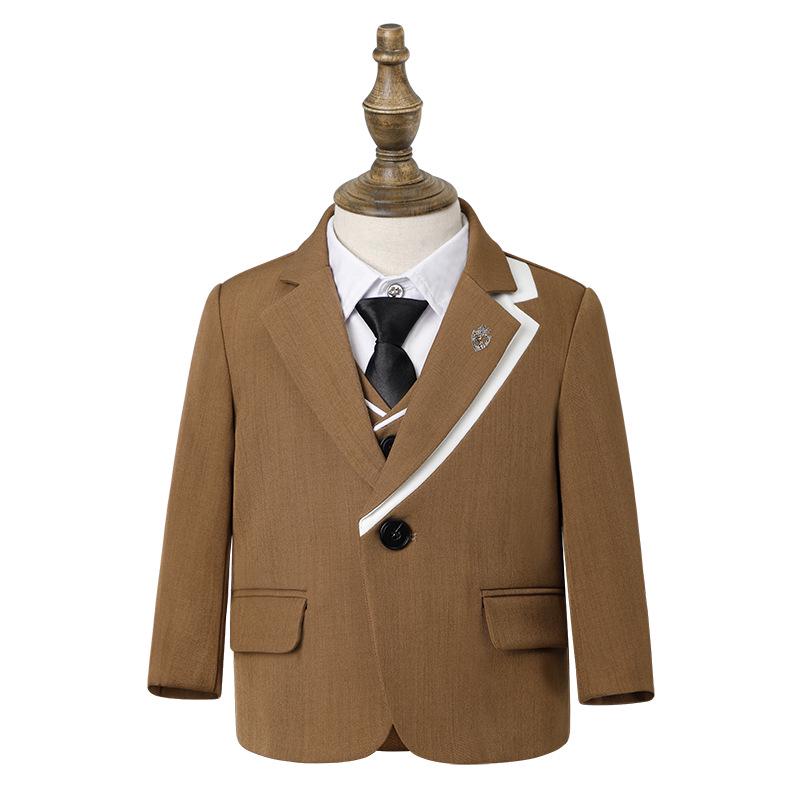 Boys' British Gentleman Suit Set - Formal Wear for Piano, Host Speech, or First Birthday