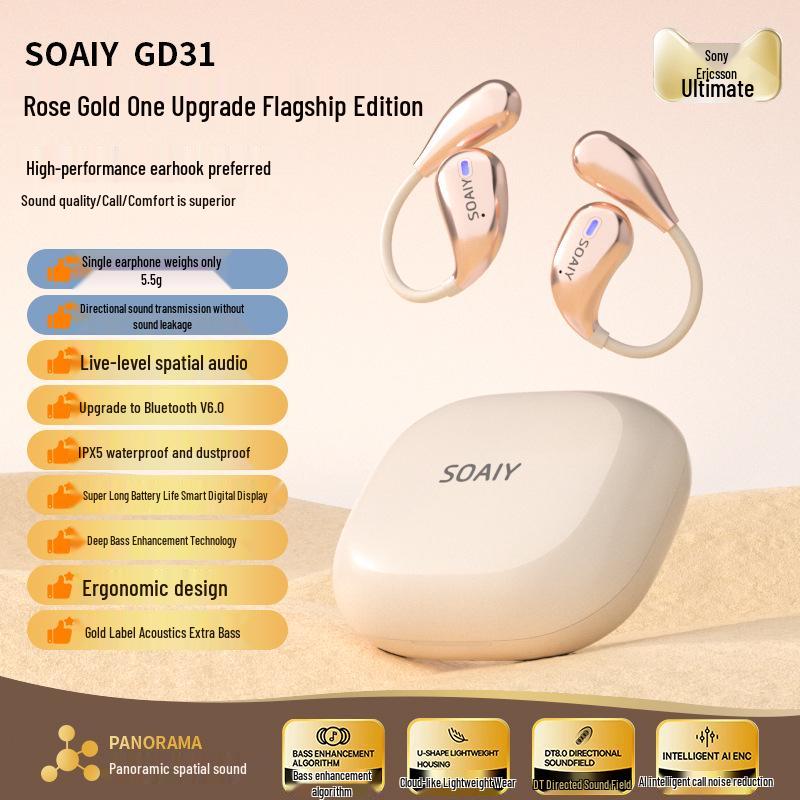 SOAIY GD31 Air Conduction Open-Ear Bluetooth Headphones 2025