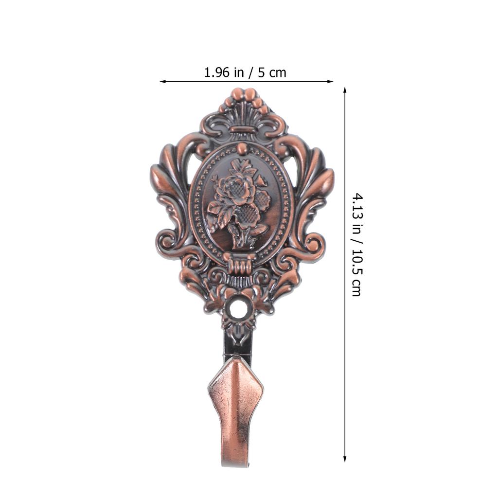 2Pcs Zinc Alloy Curtain Holdback Vintage Bronze Rose Carve Design Wall Hooks for Curtains Drapery Tieback Decor 95x5cm