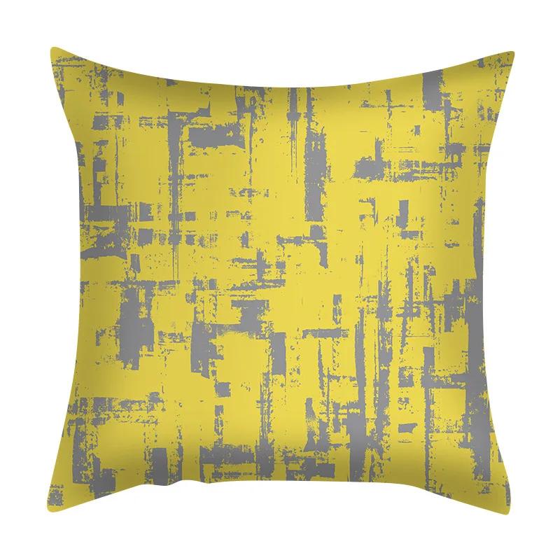 Living Room Bedroom Car Sofa Cushion Wholesale Geometric Abstract Peach Skin Pillowcase