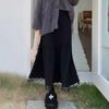 Korean-Style Women's Autumn Winter High Waist Slim-Fitting Knitted Midi Skirt with Lace Trim A-Line Versatile Knitted Skirt