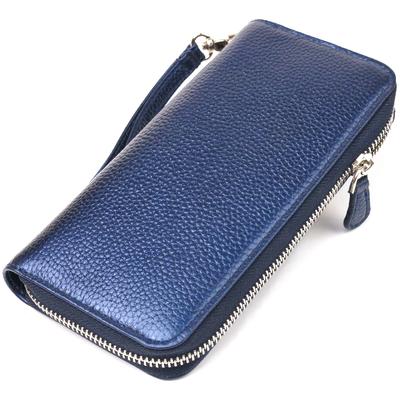 Excellent Purse for Women Made of Genuine Leather Floating CANPELLINI Wallet 21616 Blue
