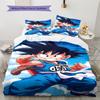 Son Goku Pattern Bedding,Quilt Set Quilt Cover Pillowcase Home Birthday Gift (1 * Duvet Cover + 2 * Pillowcase, Without Core)