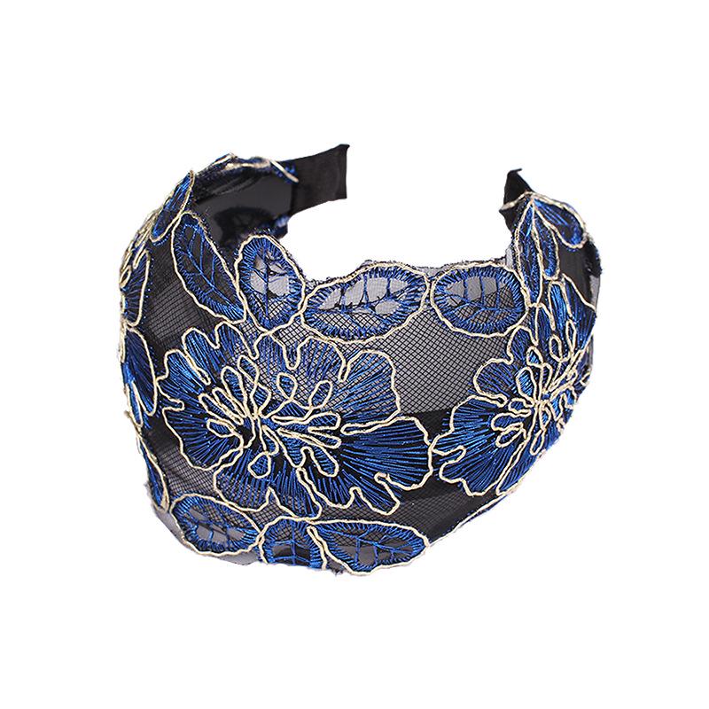 Breites Stirnband mit gezacktem Spitzenbesatz im koreanischen Stil für Damen - Weißer Haarbedecker