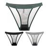 Women Sexy Briefs Low-rise Elastic Waistband Seamless Mesh Yarn Underwear Solid Color Lightweight Panties