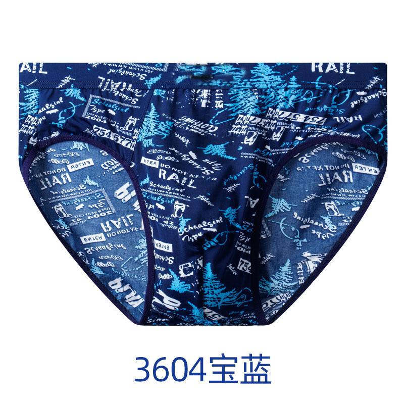 Sous-vêtements Triangle Grande Taille Homme Soie Glacée Imprimé Tendance Été Fin Respirant Frais