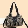 Vintage Leopard Schultertasche Damen Handtasche