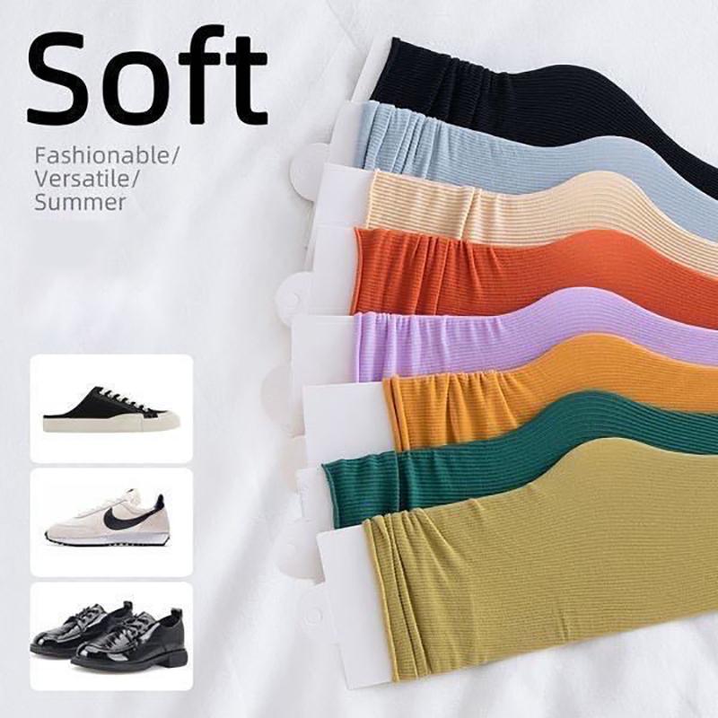 One Pairs Japanese Korean Women Ice Thin Loose Calf Tube Socks Summer Nylon Socks College Style Solid Color Socks