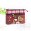 Fashion Flower Multi-layer Cotton Fabric Coin Purse Women Card Wallet Small Change Bag Retro Canvas Female Hand Purses Pouch New