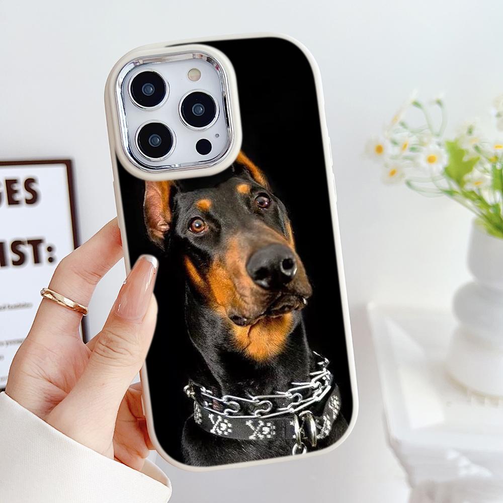 LZ14 Dog Doberman Animal Art Soft Phone Case for Samsung S24 Ultra S23 Plus S21 FE A16 A54 A34 A06 Infinix Hot 40 30i Lens Protection Shockproof Cover