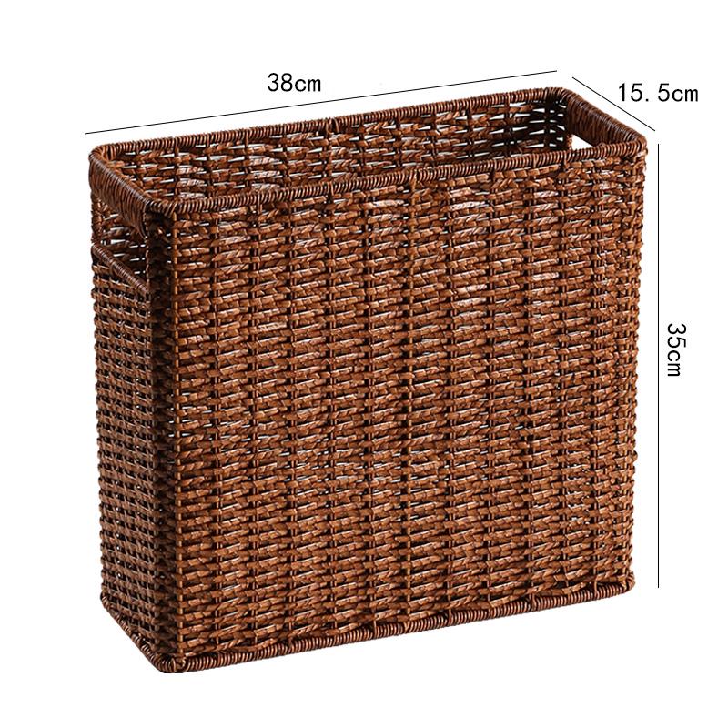 Imitation Rattan Narrow Storage Basket Organizer